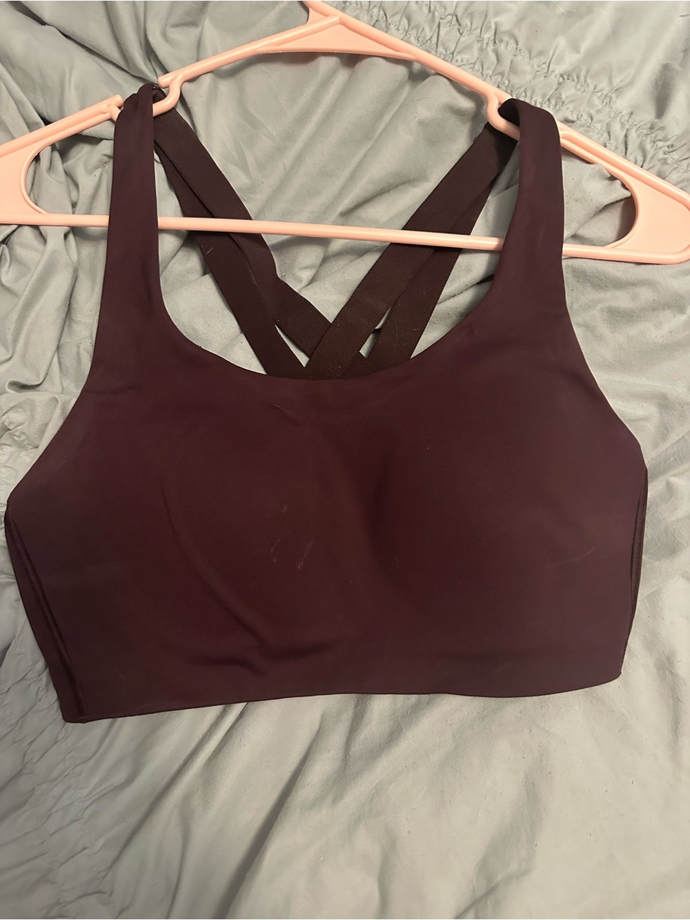 Women's Cross-Back Sports Bra - Deep Plum